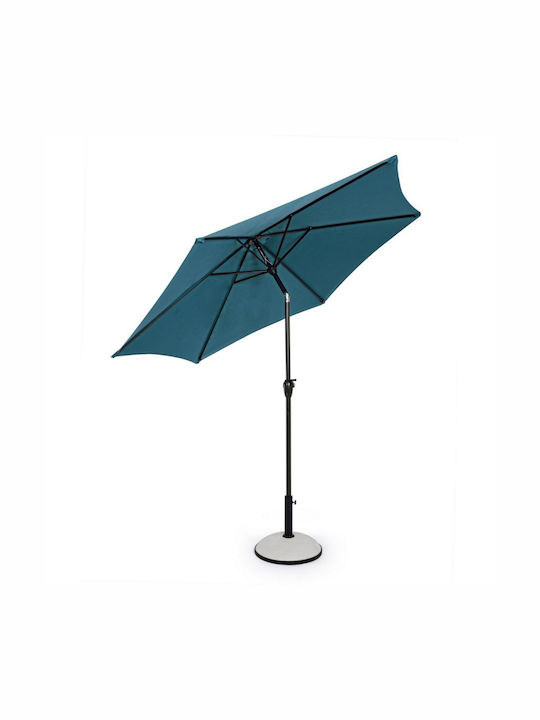 Circular Aluminum Garden Parasol Blue Φ2.7xH2.35m