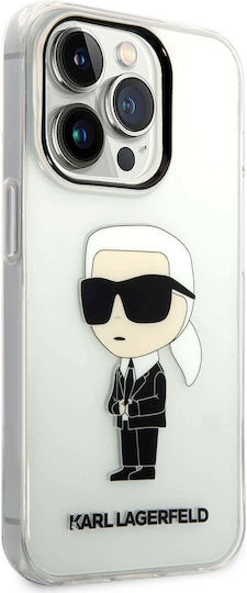 Karl Lagerfeld Ikonik Задна корица Силикон Прозрачен (iPhone 14 Pro)