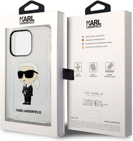 Karl Lagerfeld Ikonik Задна корица Силикон Прозрачен (iPhone 14 Pro)