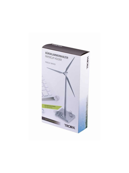 Troika Press Papier Halter Frischer Wind Bürodekoration Zubehör aus Metall 3.8x3.8x38cm in Silber Farbe