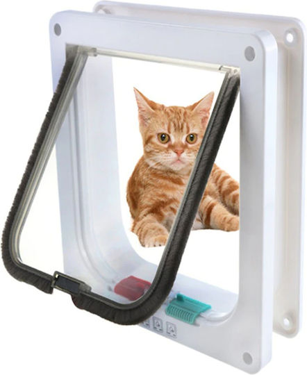 M-Pets 4-Way Tür für Hunde & Katzen aus Plastik in Weiß Farbe 17.4 x 20cm