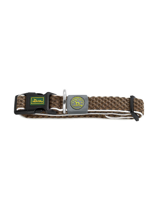 Hunter Hilo Vario Basic Mesh Dog Collar In Brown Colour 25mm x 33 - 50cm