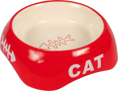 Trixie Fish Bone Ceramic Cat Bowl for Food Blue 200ml 13cm