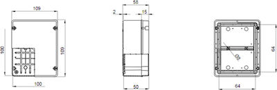 Gewiss Elektroinstallationsdose für Außenmontage Verzweigung IP56 Kunststoff (100x100x50mm) in Gray Farbe GW44204