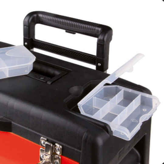 Yato Wheeled Metallic Tool Carrier 2 Slot with Toolbox and Cabinet W52xD32xH72cm