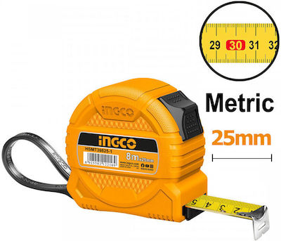 Ingco Tape Measure with Auto-Rewind 25mm x 8m