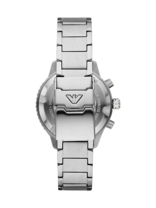 Emporio Armani Diver Men's Watch 44mm Battery with Silver Metal Bracelet