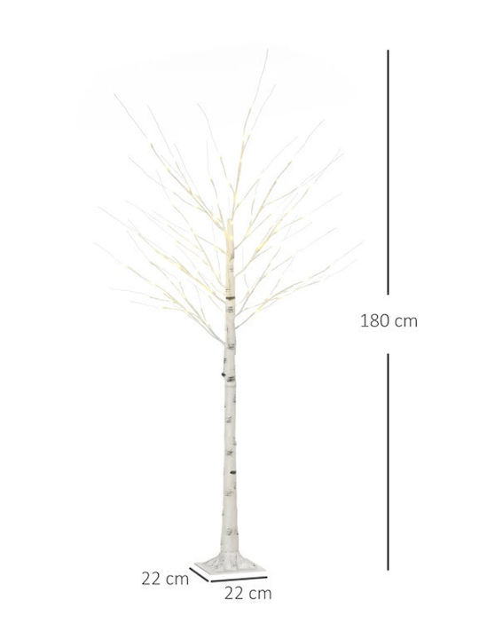 Christmas Decorative Illuminated Tree Natural Appearance 180cm Electric White