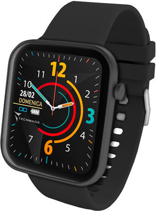 Techmade Hava TM-HAVA Aluminium Smartwatch mit Pulsmesser (Full Black)