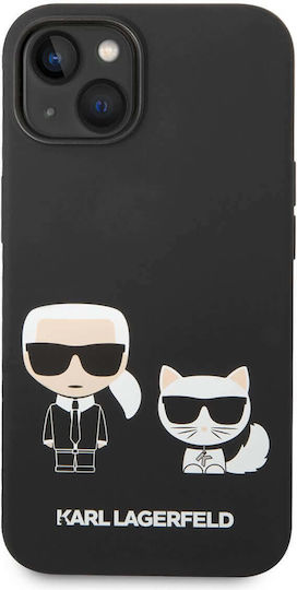 Karl Lagerfeld Choupette Liquid Back Cover Σιλικόνης Ανθεκτική Μαύρο (iPhone 14 Plus)