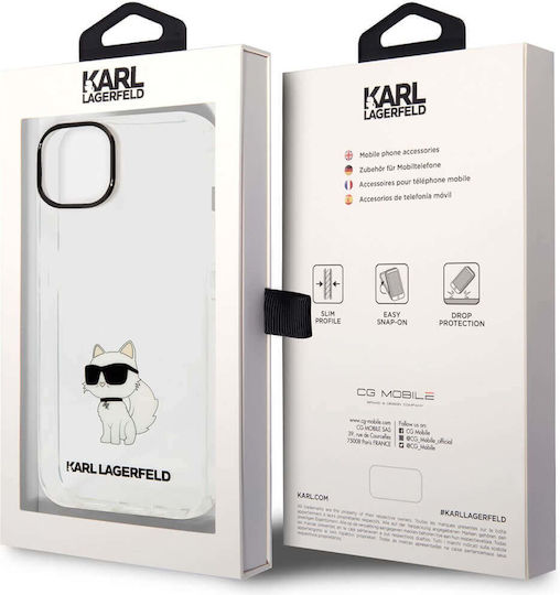 Karl Lagerfeld Choupette Back Cover Silicone Transparent (iPhone 14 Plus)