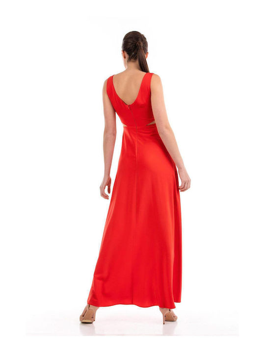 Bellino Maxi Φόρεμα για Γάμο / Βάπτιση Σατέν Κόκκινο