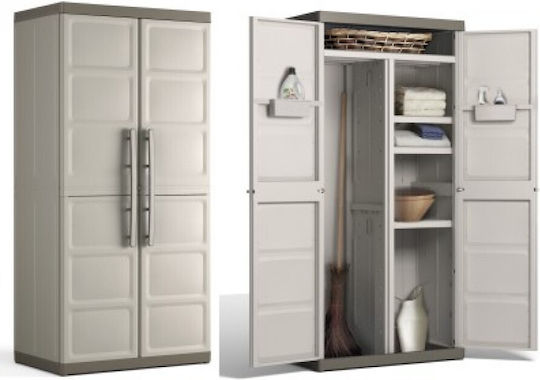 Double-Leaf Excellence XL Utility Cabinet Made of Polypropylene with Divider & 4 Shelves 89x54x182 cm