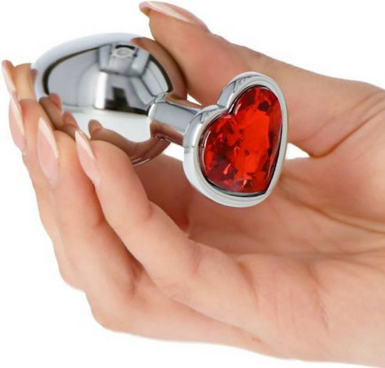 Toyz4lovers Heart Jewel Plug Medium Πρωκτική Σφήνα Medium Red 8cm