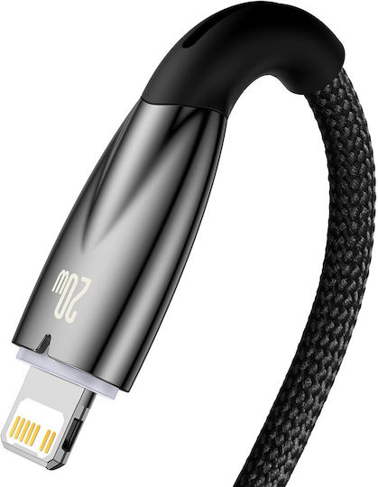 Baseus Glimmer Braided la Cablu Lightning 20W Negru 2m (CADH000101)
