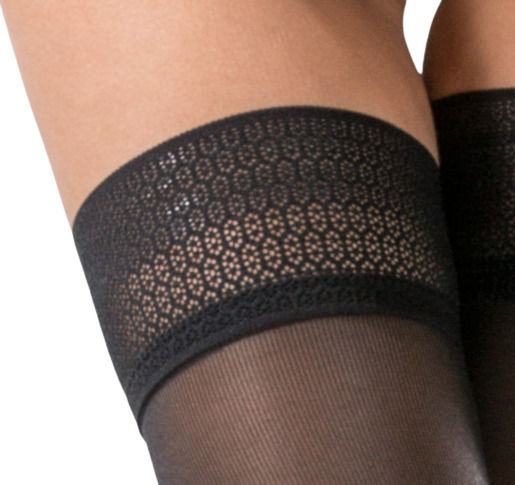 Golden Net Medium Support Stay Up BOT-R70M Socks Thigh High 70den 17-18 mmHg Black