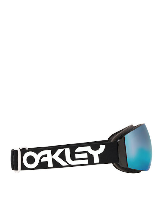 Oakley Factory Pilot Mască de Schi și Snowboard pentru Adulți Neagră cu Lentilă Oglindă Albastră