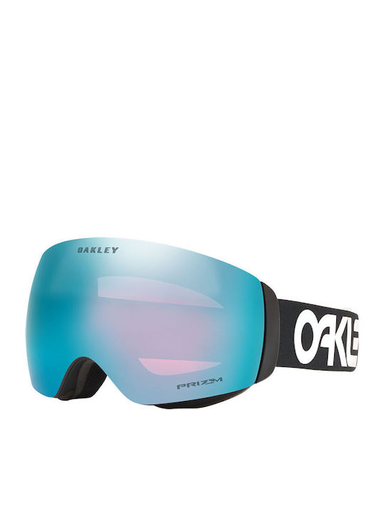 Oakley Factory Pilot Mască de Schi și Snowboard pentru Adulți Neagră cu Lentilă Oglindă Albastră