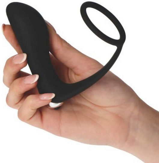 Toyz4lovers Dark Side P Ring Vibrating Anal Plug With Ring Δονούμενο Δαχτυλίδι Πέους με Πρωκτική Σφήνα Black