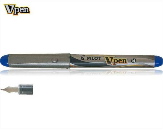 Pilot VPEN Writing Pen Medium 0.5mm Gray with Blue Ink and with 3 Replacement Nibs
