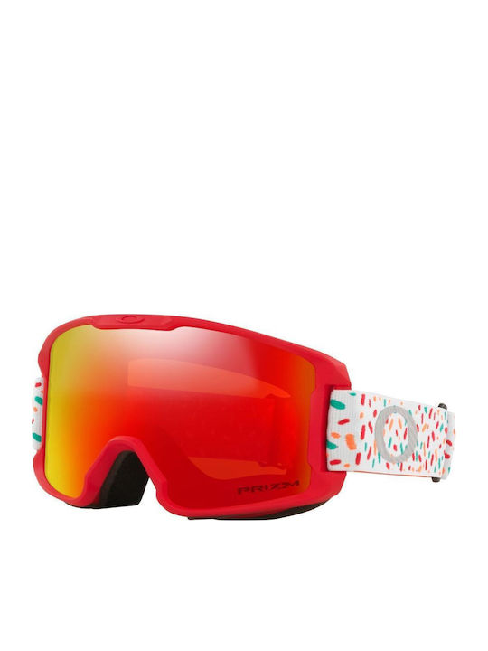Oakley Line Miner Ski- & Snowboardbrille Erwachsene Rot mit Linse Spiegel in Rot Farbe