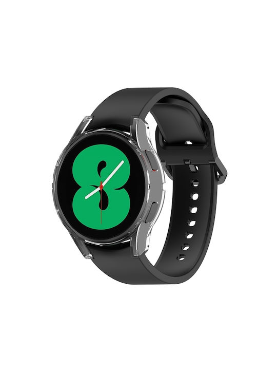 Carcasă de Silicon cu Sticlă în culoarea Transparent pentru Galaxy Watch 4 40mm - Ceas Galaxy Watch 4 de 40mm