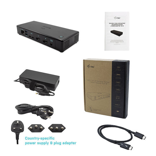 i-tec Thunderbolt 3 / USB-A Docking Station με 4K PD Ethernet Μαύρο (TB3CDUALDPDOCKPD)
