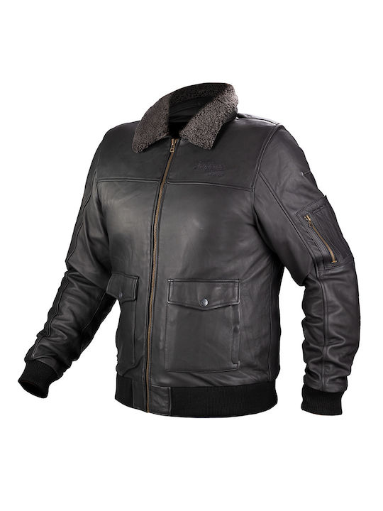 Nordcode Spitfire Bărbătesc Geacă de motocicletă De piele 4 Sezoane Waterproof Negru