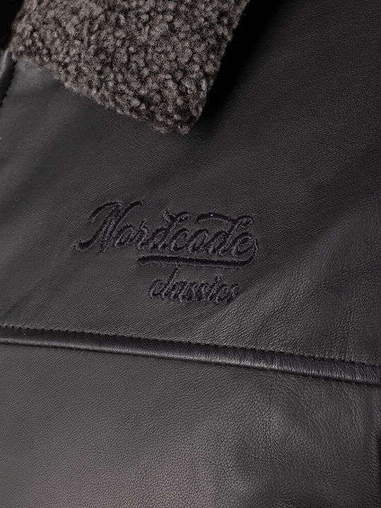Nordcode Spitfire Bărbătesc Geacă de motocicletă De piele 4 Sezoane Waterproof Negru