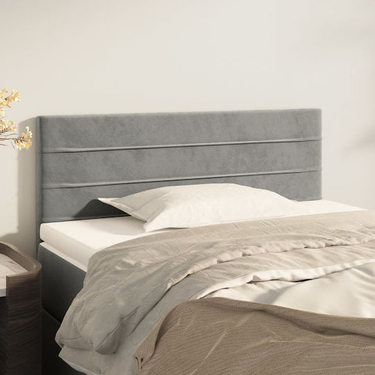 vidaXL Fabric Bed Headboard Light Gray 100x78cm