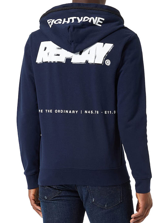 Replay Navy Blue with Hood