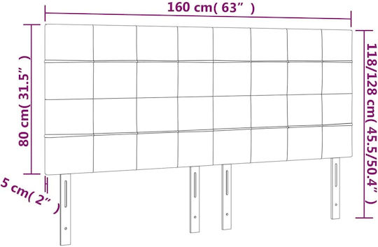 vidaXL Κεφαλάρι Κρεβατιού Ξύλινο Σκούρο Γκρι 160x118cm