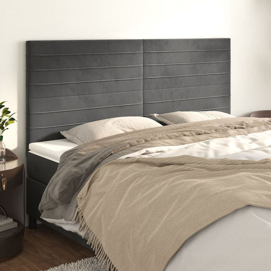 vidaXL Fabric Bed Headboard Dark Gray 160x118cm