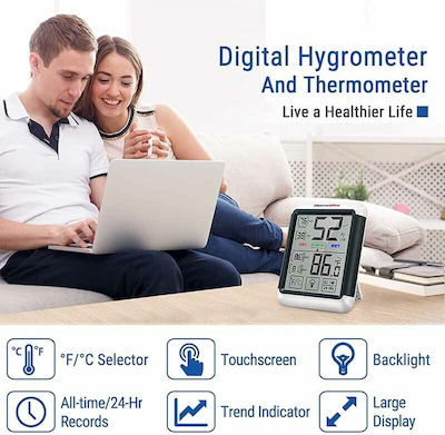 Thermo Pro Touchscreen and Backlight Indoor Thermometer & Hygrometer Wall Mounted / Tabletop