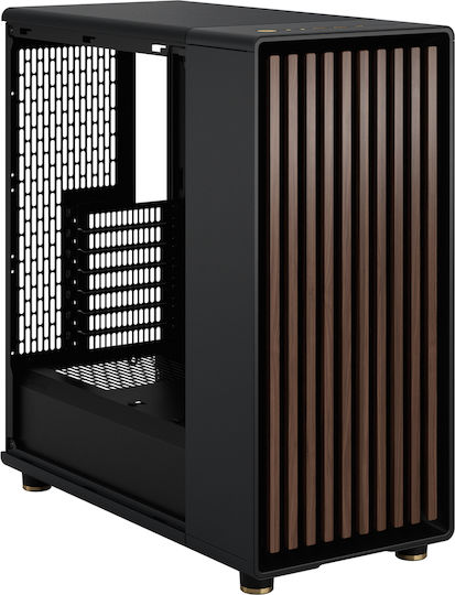 Fractal Design North Gaming Midi Tower Computer Case with Side Window Charcoal Black TGD