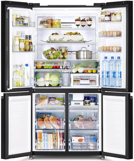 Hitachi Side-by-Side Refrigerator 569lt Total NoFrost H184xW90xD72cm Black R-WB640VRU0-1 GMG