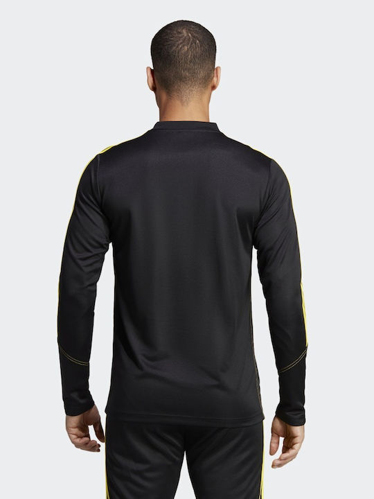 Adidas Tiro 23 Club Men's Athletic Long Sleeve Blouse with Zipper Black / Bright Yellow