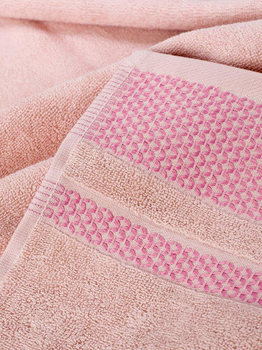 Cryspo Trio Σετ Πετσέτες Μπάνιου 3τμχ Alvor Old Rose Βάρους 550gr/m²