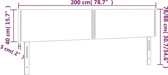 vidaXL Fabric Bed Headboard Light Gray 200x78cm