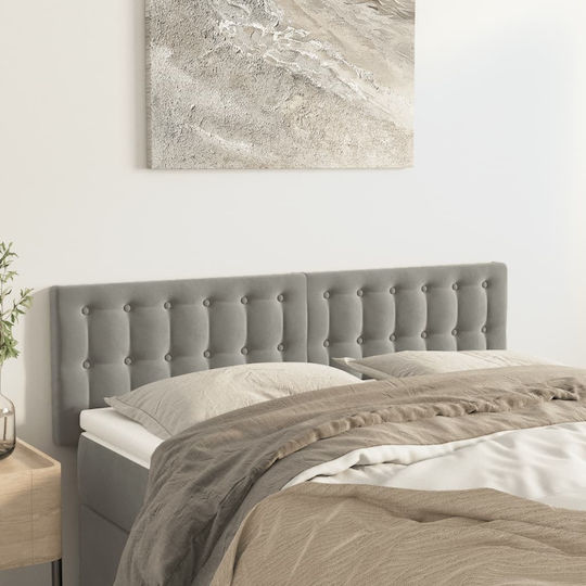 vidaXL Fabric Bed Headboard Light Gray 144x78cm