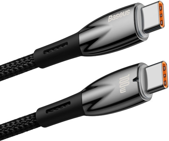 Baseus Glimmer Braided USB 2.0 Cable USB-C Male - USB-C 100W PD Black 2m CADH000801