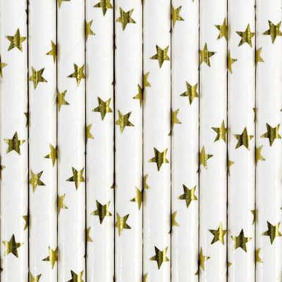 PartyDeco Straw Paper White 10pcs