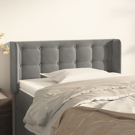 vidaXL Fabric Bed Headboard Light Gray 103x88cm