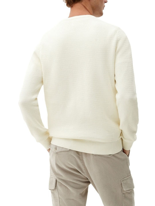 S.Oliver Men's Long Sleeve Sweater White