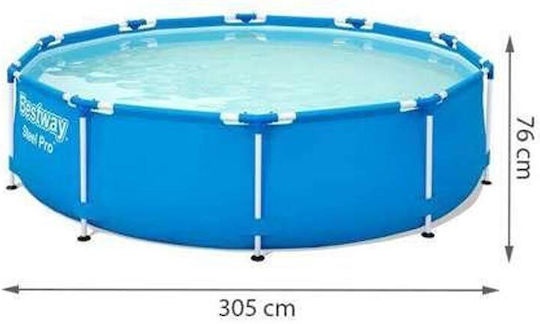 Bestway Steel Pro Round Swimming Pool PVC 4678L with Metallic Frame 305x76cm Blue