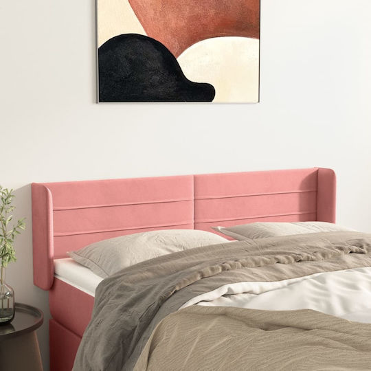 vidaXL Κεφαλάρι Κρεβατιού Υφασμάτινο Ροζ 147x88cm