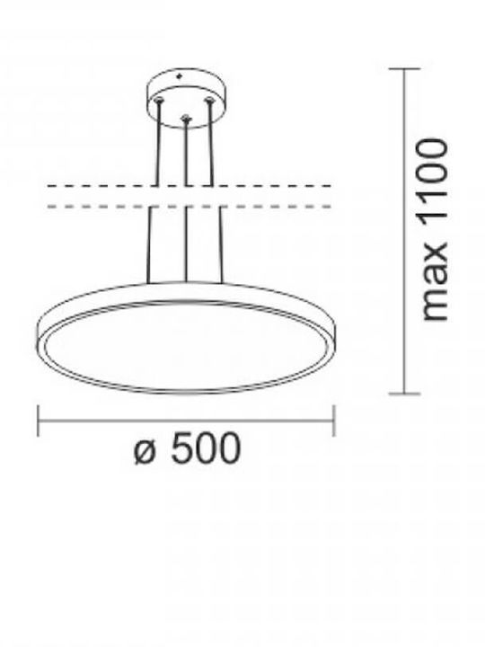 Spot Light Round Pendant LED Panel 50W with Natural White Light 4000K 50cm