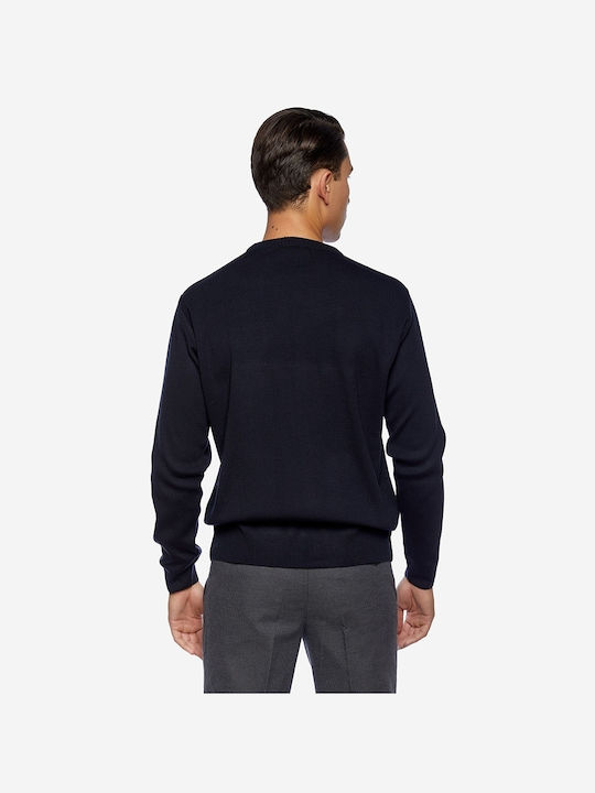 Sogo Men's Long Sleeve Sweater Navy Blue