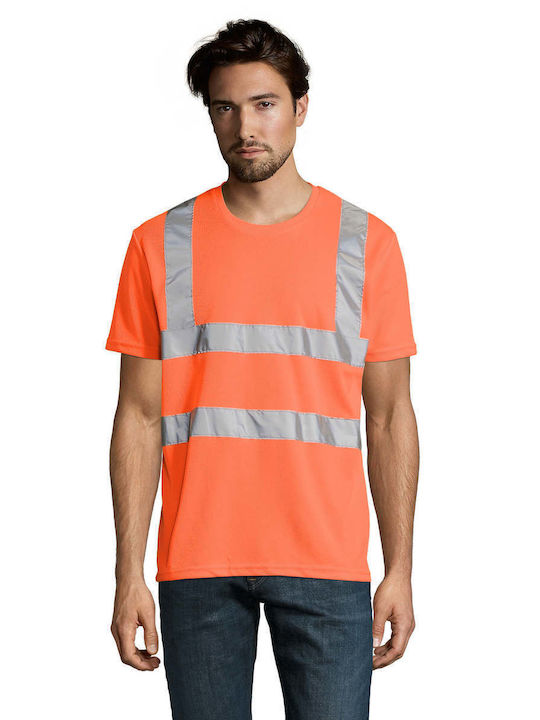 Sol's Mercure Pro 01721 Work T-Shirt Orange with Reflective Tapes 01721-200