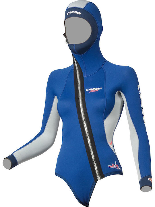 CressiSub Medas Lady Ganzkörperanzug Tauchen Doppelt genäht Blau 5mm